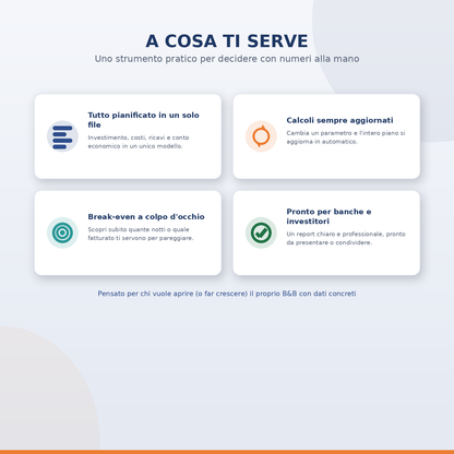 Business Plan B&B PRO – Modello Excel Editabile
